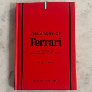 Ferrari Red Hardcover Book with Black Accents